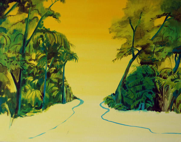 Jane Rainey Yellow sky Oil on canvas 70 x 90 cm