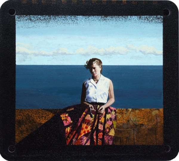 Catherine Barron Dunmore East Acrylic ink on sheet metal 26 x 29 cm