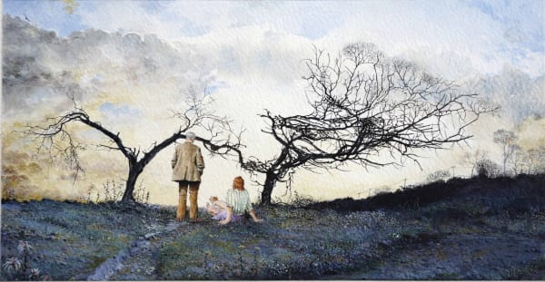 Robert Bates Time passing Watercolour 12.5 x 24.2 cm