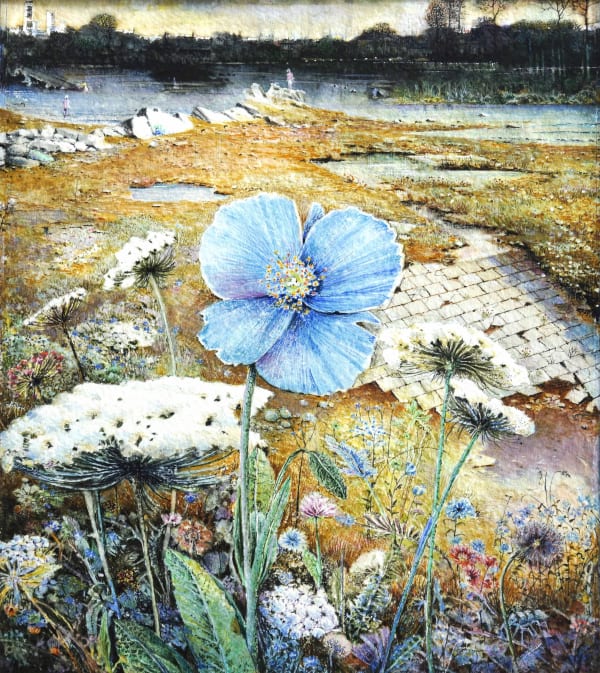 Robert Bates Night swimmers Watercolour 16 x 14.2 cm