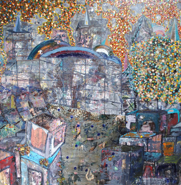 Thomas Brezing One man's toxic waste is another man's potpourri Oil on canvas 150 x 150cm