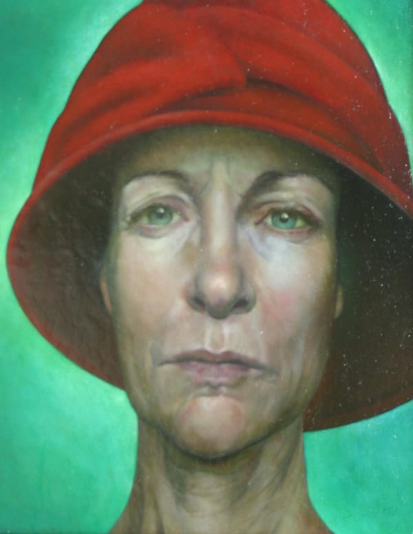 Sheila Pomeroy Eaving Hat Oil on panel 22 x 28 cm