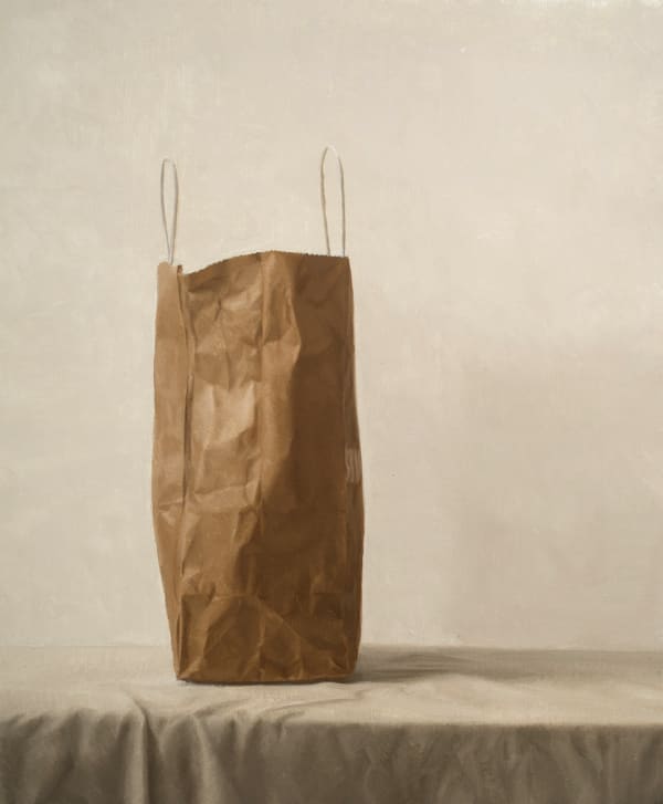 Martin Redmond Orange OIl on linen, laid on board