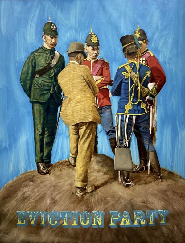 Mick O'Dea Eviction party, 2021 Oi on canvas 195 x 150 cm