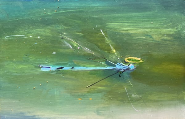 Gabhann Dunne Damsel II Oil on gesso panel 10 x 15cm