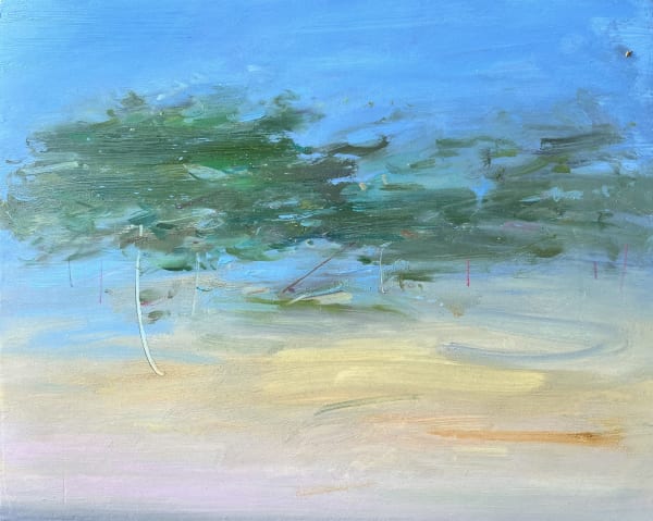 Gabhann Dunne Willow and birch Oil on gesso panel 25 x 45cm