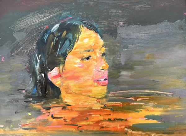 Gabhann Dunne Through the tannin Oil on gesso panel 18 x 24cm