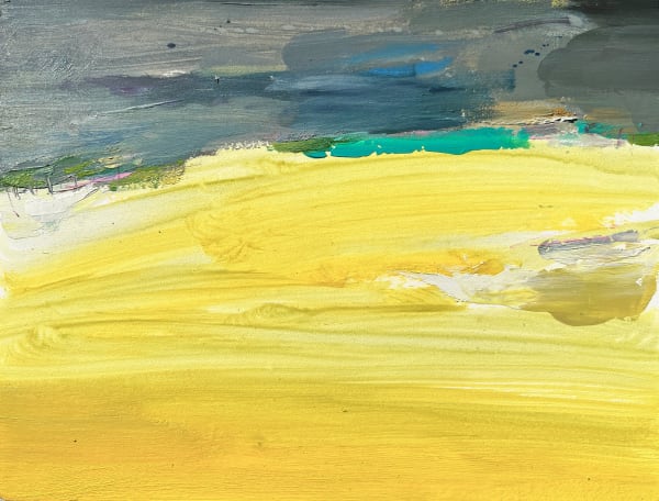 Gabhann Dunne In praise of Asphodel Oil on gesso panel 15 x 20cm