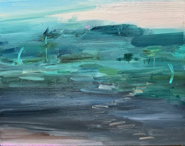 Gabhann Dunne Sphagnum's edge Oil on gesso panel 20 x 25cm