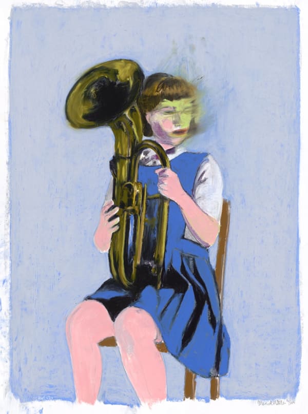 Mercedes Helnwein, Girl with a baritone horn, 2018