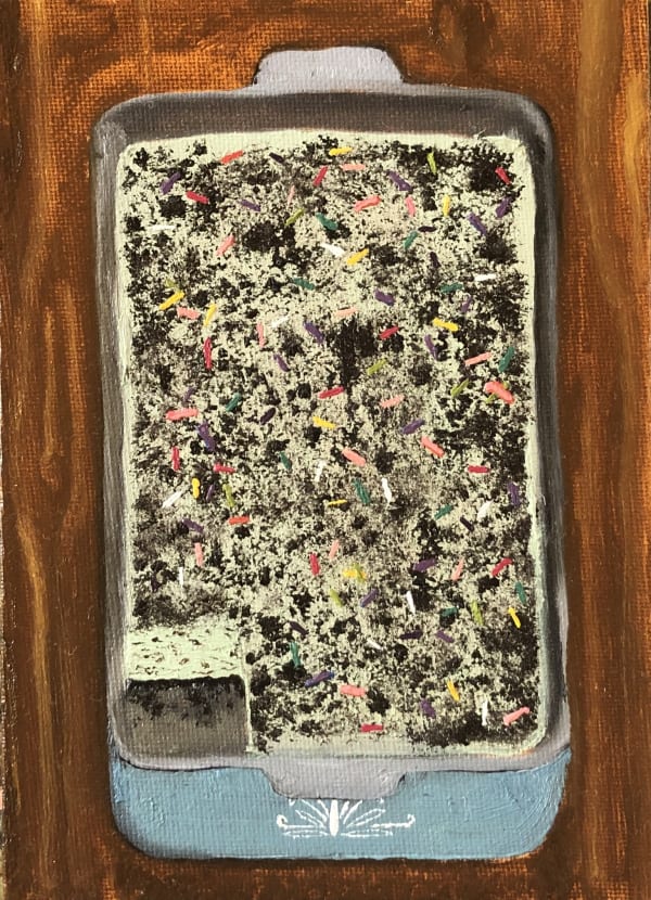 Mollie Douthit Cake age 31 Oil on linen panel 13 x 10 cm