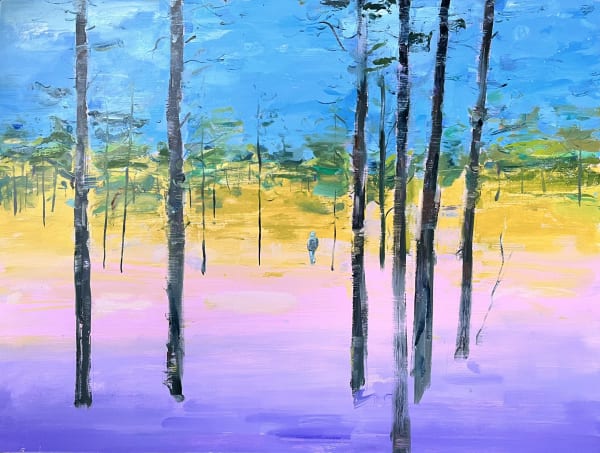 Gabhann Dunne Lá ar an bportach Oil on gesso panel 60 x 80cm