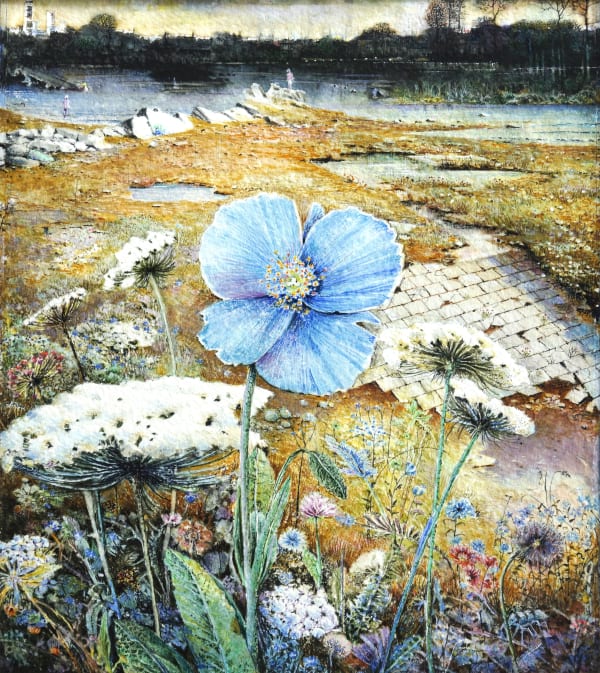 Robert Bates Night swimmers Watercolour 16 x 14.2cm