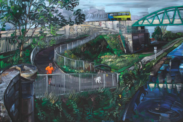 Vera Klute Royal Canal (Small dog of some kind), 2020 Oil on board 58 x 87 x 5 cm