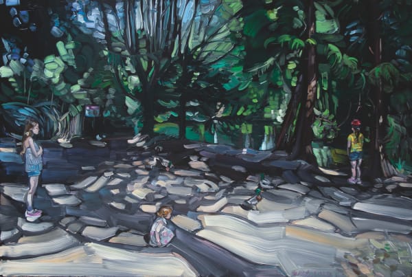 Vera Klute Farmleigh (My girls), 2020 Oil on board 47 x 70 x 5 cm