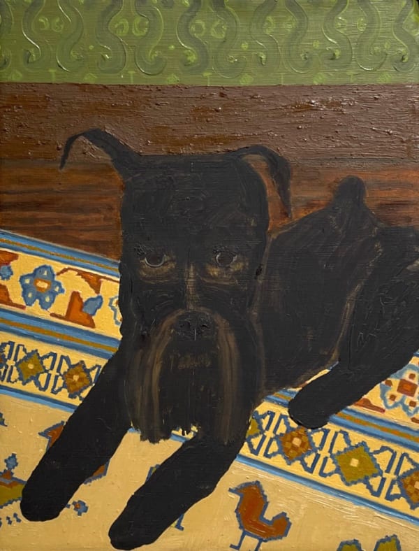 Mollie Douthit You can live over here, 2022 Oil on Paper, Mounted on Panel 30 x 25cm