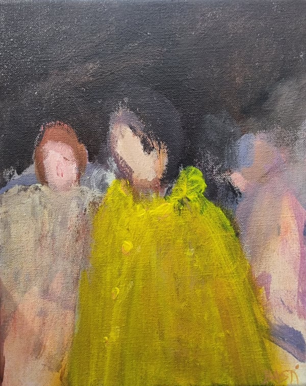 Zsolt Basti Sunday best Acrylic on canvas 26 x 20cm