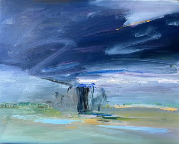 Gabhann Dunne Rain stopper Oil on gesso panel 40 x 50cm