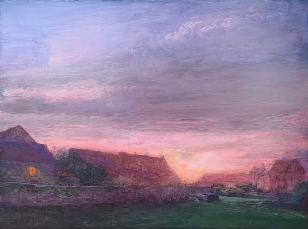 Maeve McCarthy Evening, Écutigny, 2020 Oil on board 30 x 40 x 4 cm