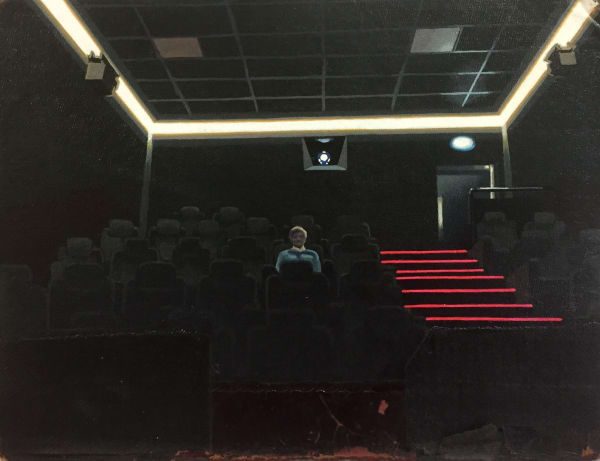 Catherine Barron Audience Acrylic ink on a book cover 21 x 28cm