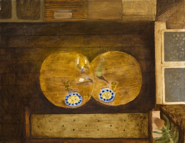 Mollie Douthit The goal, 2023 Oil on linen panel 36 x 46cm