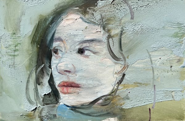 Gabhann Dunne Among the small trees Oil on gesso panel 10 x 15cm