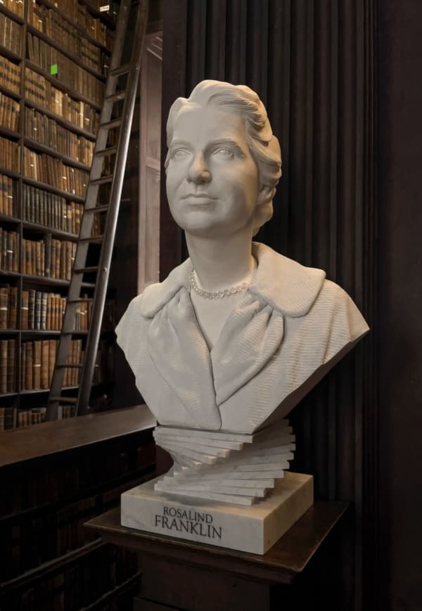 Vera Klute’s bust of the scientist, Rosalind Franklin, unveiled by Trinity College