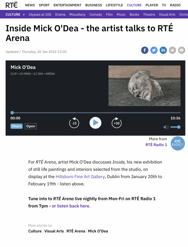 Mick O'Dea: RTE Arena