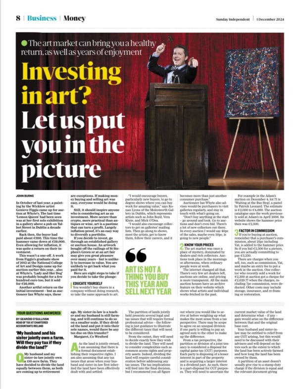 The Sunday Independent , Investing in art