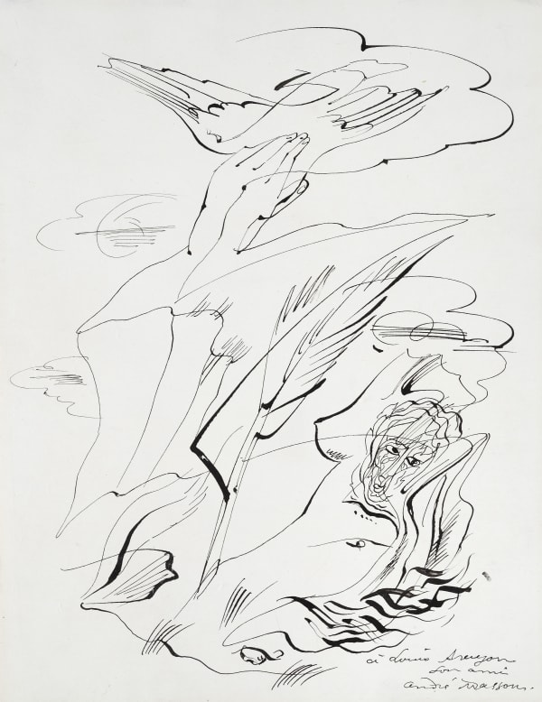 A Louis Aragon, 1924 dessin à l'encre sur papier 81.3 x 61 cm