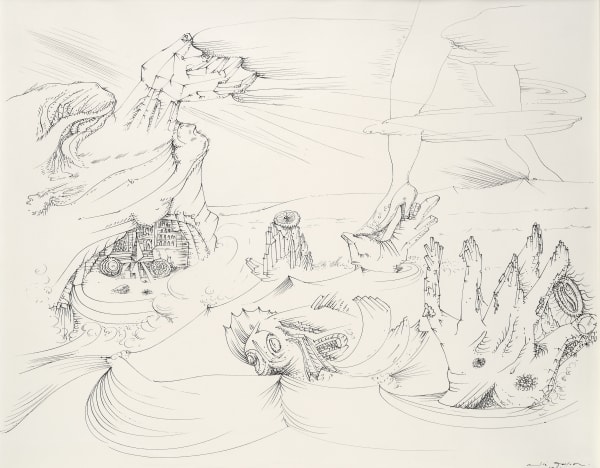 La mer se retire, 1941 dessin à l'encre de chine 50 x 64 cm