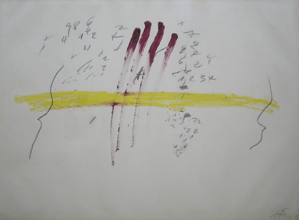 Antoni Tapies (1923-2012), Ditades i Franja Groga, 1971