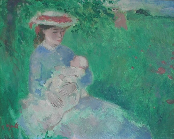 Francois Gall (1912-1987), Eugenie Dans Un Prairie Normande