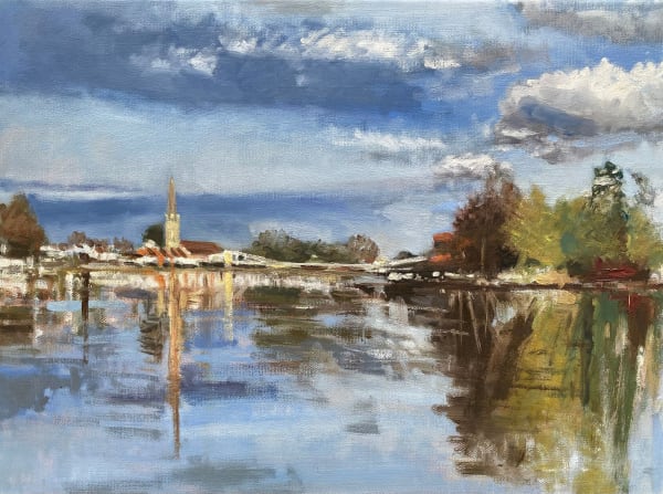 <span class="artist"><strong>Andrew Field</strong></span>, <span class="title"><em>River Thames At Marlow</em>, 2024</span>