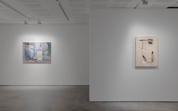 Mason Kimber, Crackled Steps 2025 and Fragments 2025. Installation view, ‘Mason Kimber: A Caressing Gaze’, UNSW Galleries, 2025. Photograph: Jacquie Manning