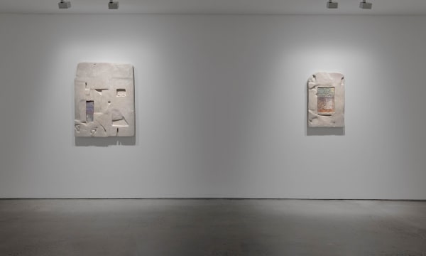 Mason Kimber, Pockets 2025, and Morning Window 2025. Installation view, ‘Mason Kimber: A Caressing Gaze’, UNSW Galleries, 2025. Photograph: Jacquie Manning