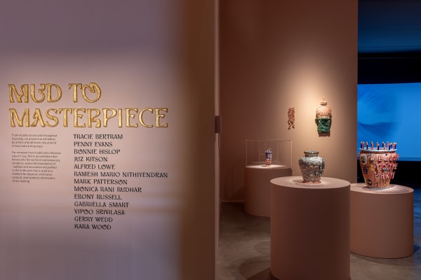 Installation view, 'Mud to Masterpiece', Maitland Regional Art Gallery, NSW 2025