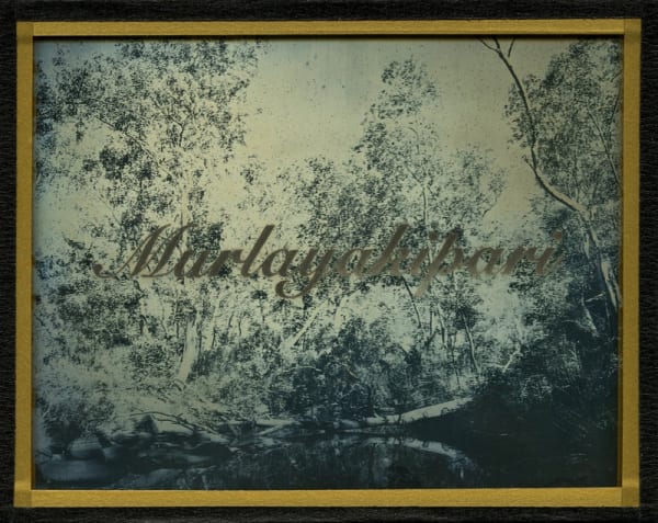 James Tylor We Call This Place (Murlayakipari), 2020 daguerreotype with engraved text 10 x 12.5 cm