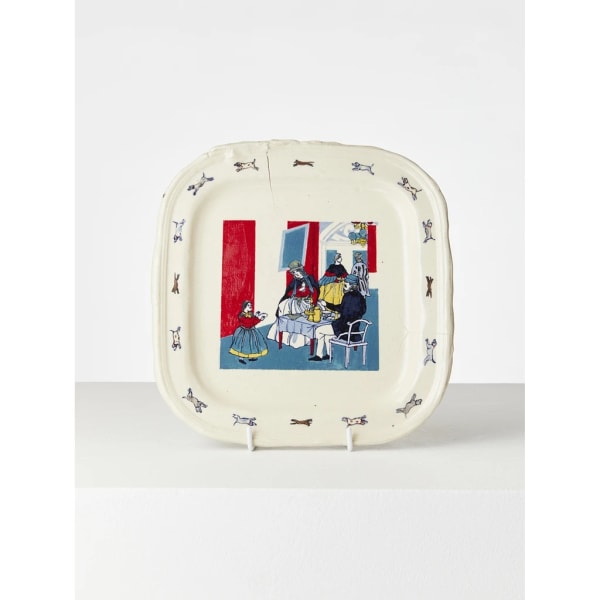 Casey Chen Parade At Jubilee Park, 2020 glazed stoneware and underglaze 27 x 27 x 2 cm