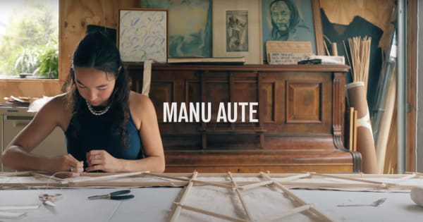 Manu Aute with Nikau Hindin for Biennale of Sydney