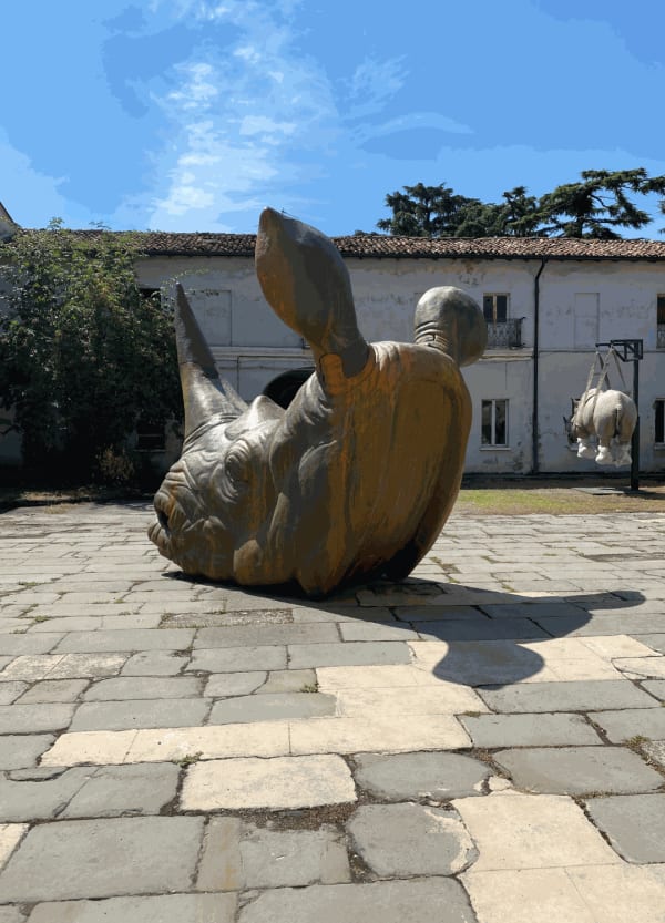Testa Rinoceronte at the artist's studio of Stefano Bombardieri