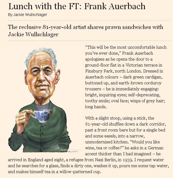Frank Auerbach: Lunch with the FT