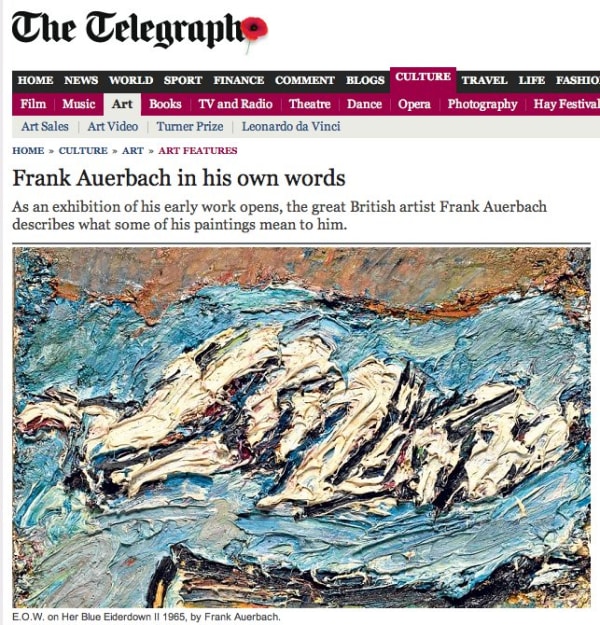 Frank Auerbach: Saturday Telegraph