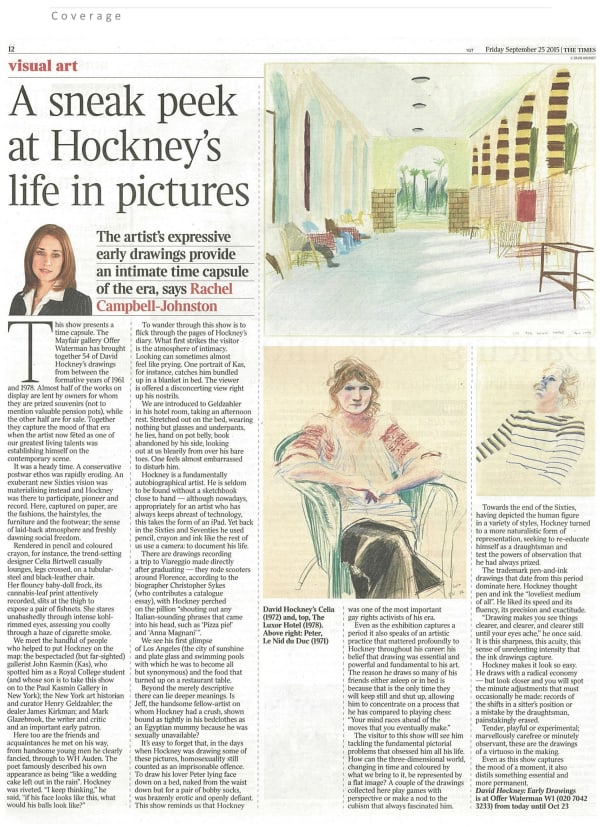 David Hockney, Early Drawings: The Times