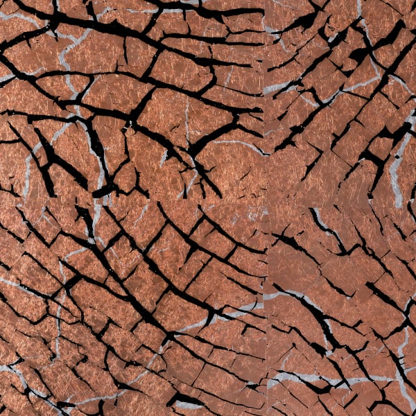 Copper and Aluminum Leaf Cracked