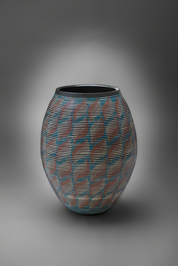 Maeda Hideo , Flower Vessel with Geometric Patterns 11, 2015