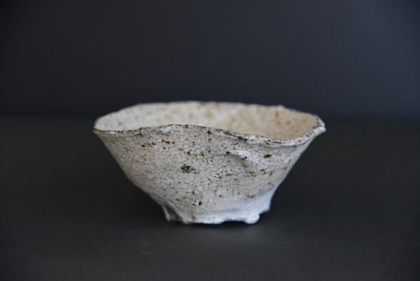 Itabashi Hiromi, White Tea Bowl with Camellia Ash, 2022