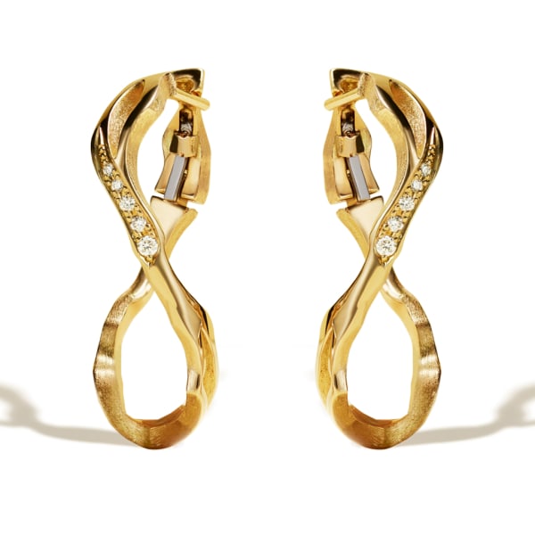 George Inaki Root, KINTSUGI INFINITY DIAMOND HOOP EARRINGS