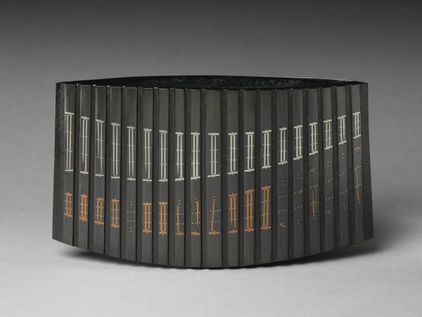 Ozawa Kōmin (Japanese, born 1941). Flower Vessel "Chuyo", 2015. Heisei period (1989–2019). Metal casting (yakigata) and cast-wrapping (igurumi) with copper, bronze, and stainless steel. H. 9 1/2 in. (24 cm); W. 17 1/4 in. (44 cm); D. 3 1/2 in. (9 cm). The Metropolitan Museum of Art, Gift of Hayashi Kaoru, in celebration of the Museum’s 150th Anniversary, 2020 (2020.390.2). Image © Ozawa Kōmin