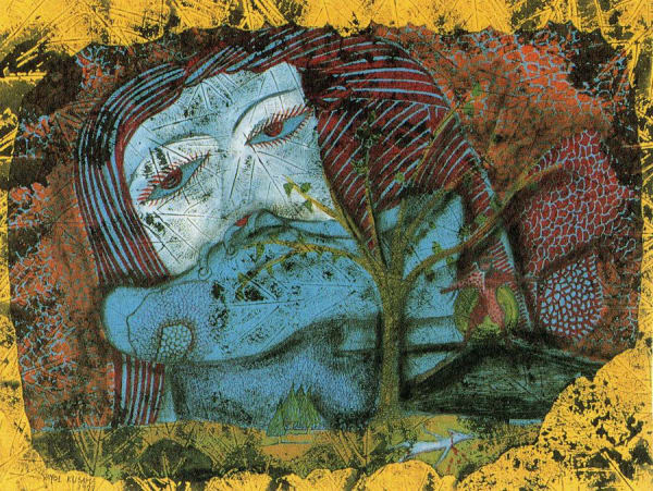 YAYOI KUSAMA I who Committed Suicide 1977 Ink, watercolour, collage